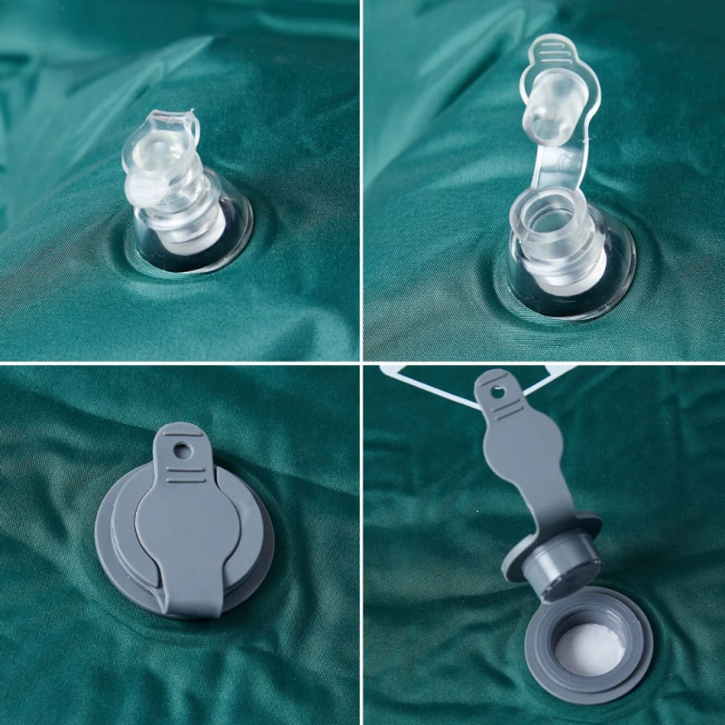 vidaXL pašpiepūšams kempinga matracis, spilvens, vienvietīgs, zaļš