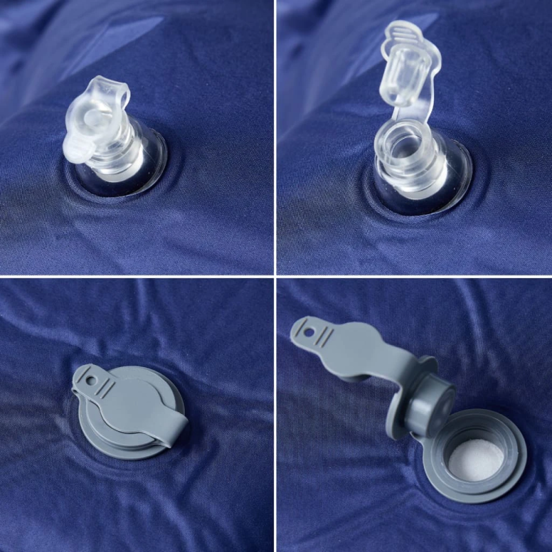 vidaXL pašpiepūšams kempinga matracis, spilvens vienvietīgs tumši zils