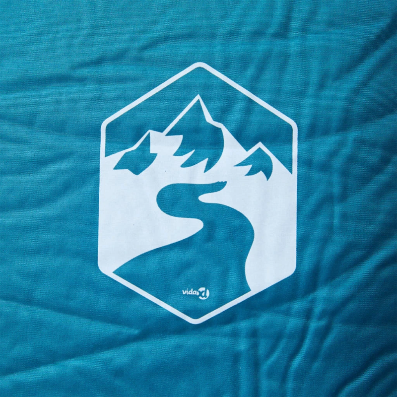 vidaXL pašpiepūšams kempinga matracis, spilvens, vienvietīgs, zils