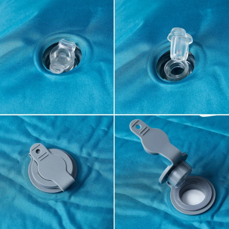 vidaXL pašpiepūšams kempinga matracis, spilvens, vienvietīgs, zils