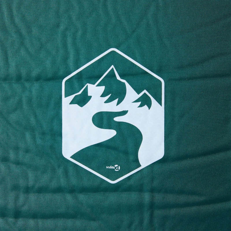 vidaXL pašpiepūšams kempinga matracis, spilvens, vienvietīgs, zaļš