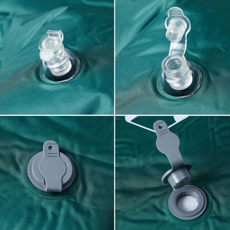 vidaXL pašpiepūšams kempinga matracis, spilvens, vienvietīgs, zaļš