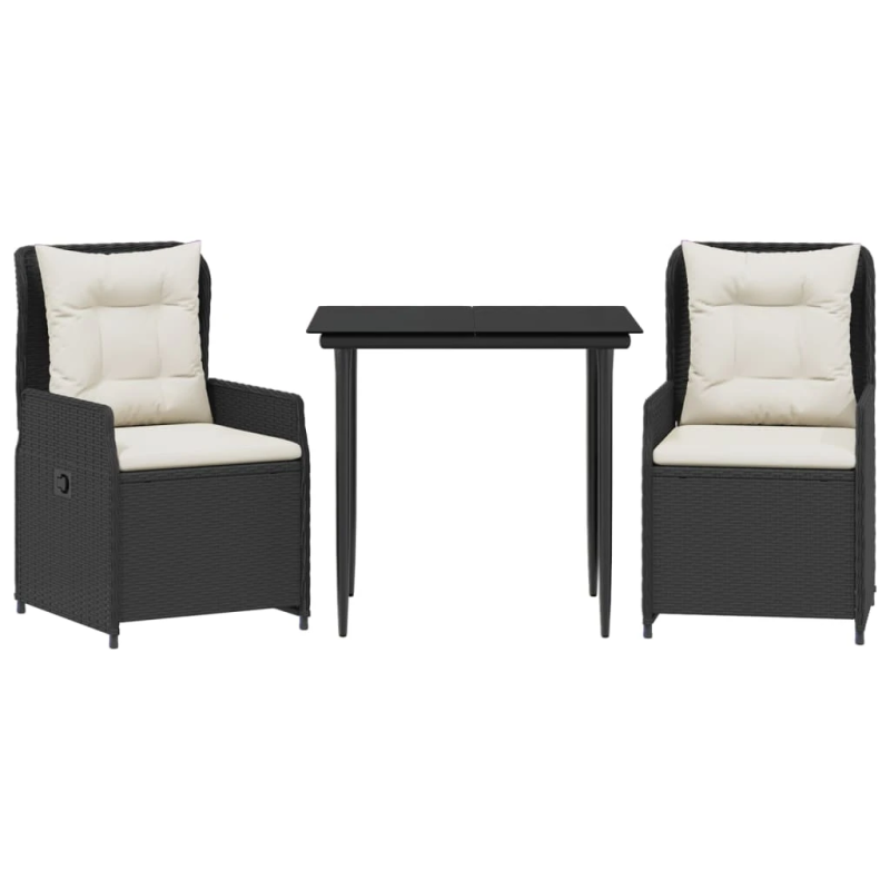 vidaXL 3-daļīgs dārza mēbeļu komplekts, matrači, PE rotangpalma