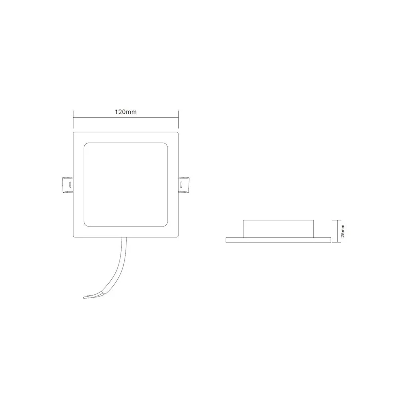 Led gaismeklis ieb.epirus 6w kvadrātv.
