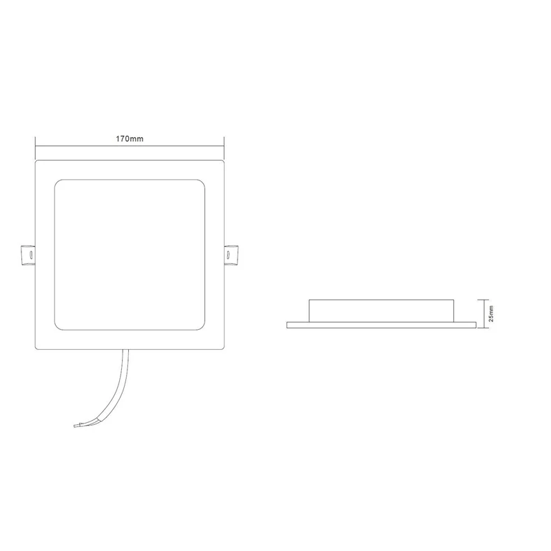 Led gaismeklis ieb epirus 12w kvadrātv.