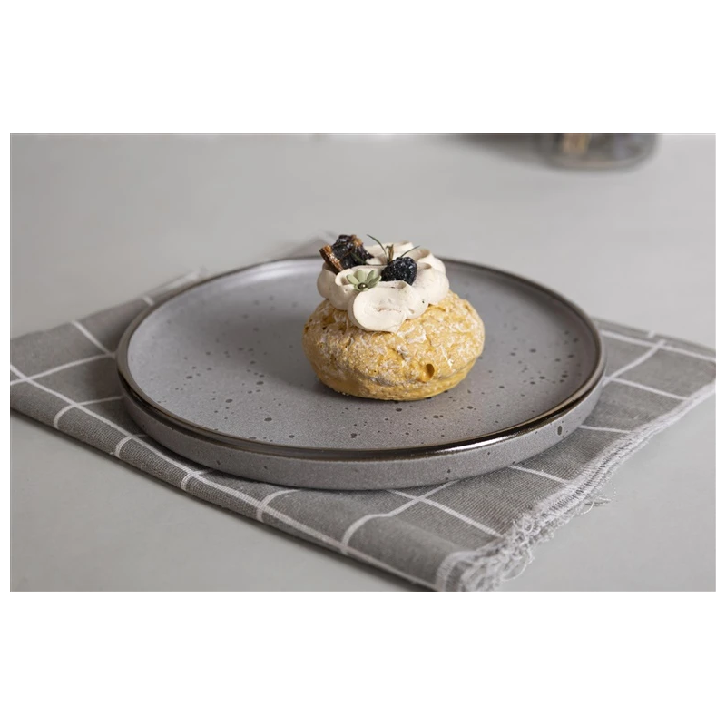 Šķīvis pusd.domoletti brown dots 26cm