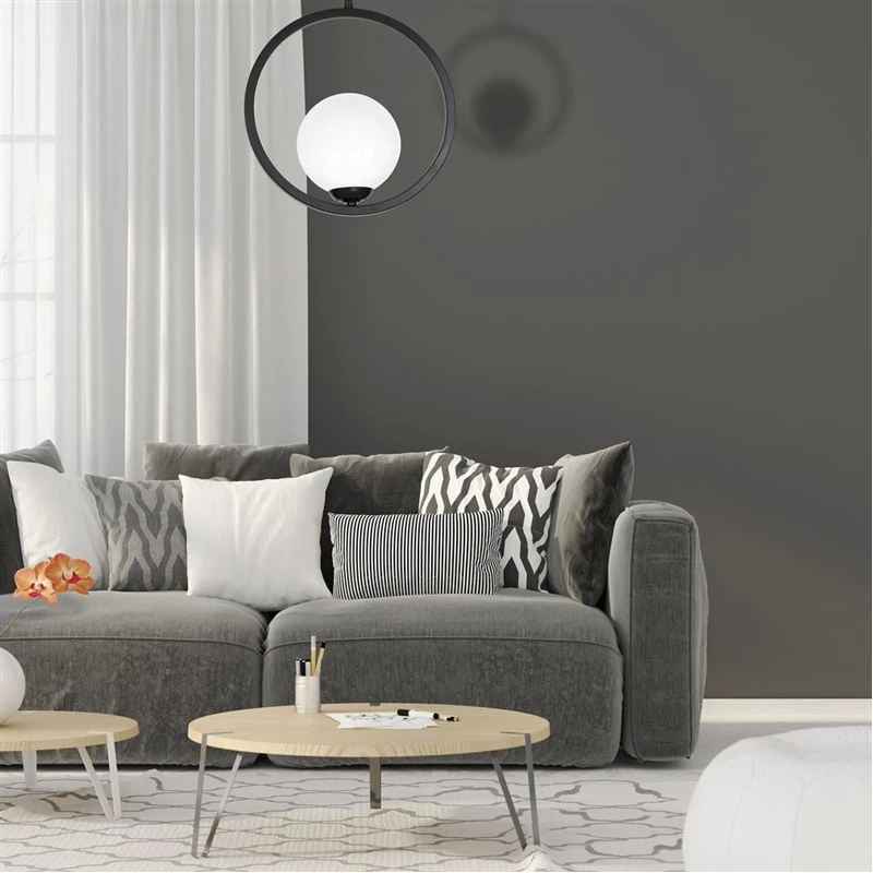 Lampa griestu konya e14 melns-balts