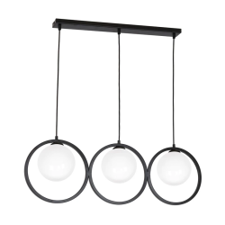 Lampa griestu konya 3xe14 melns-balts