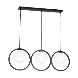 Lampa griestu konya 3xe14 melns-balts