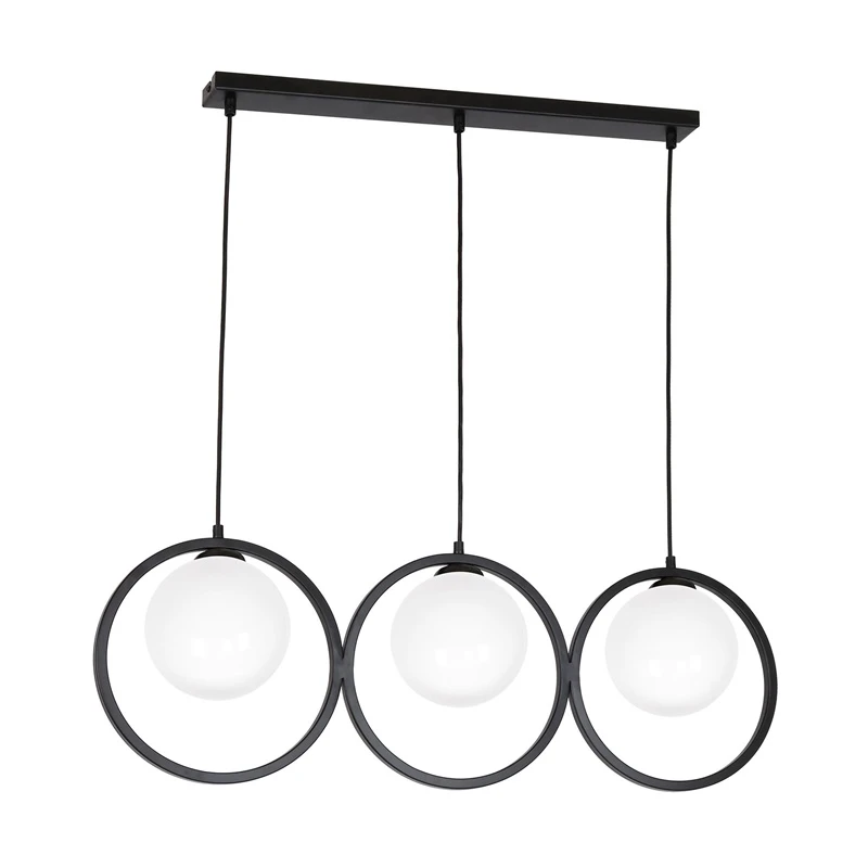 Lampa griestu konya 3xe14 melns-balts
