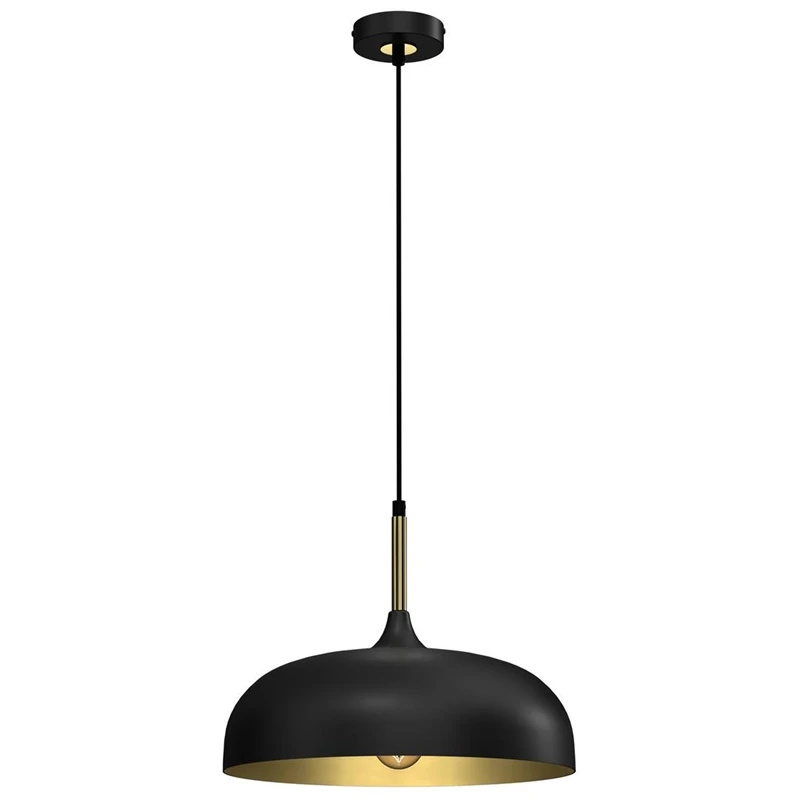 Lampa griestu volos e27 melns-zelta