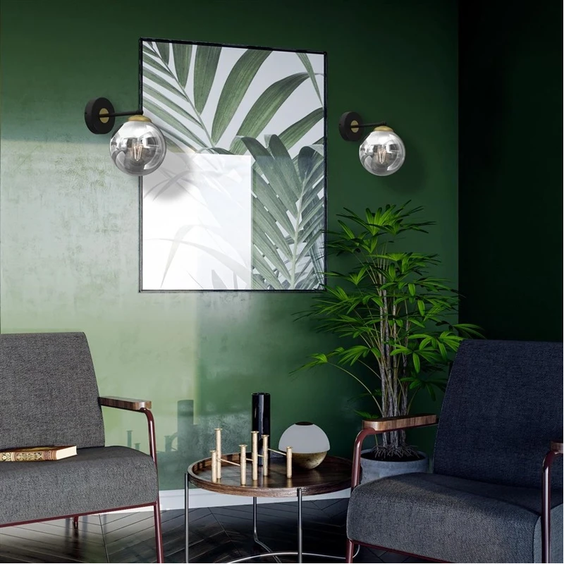 Sienas lampa bursa e14 melna-zelta