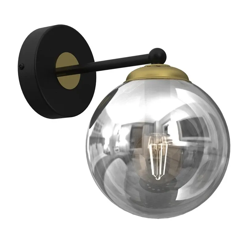 Sienas lampa bursa e14 melna-zelta