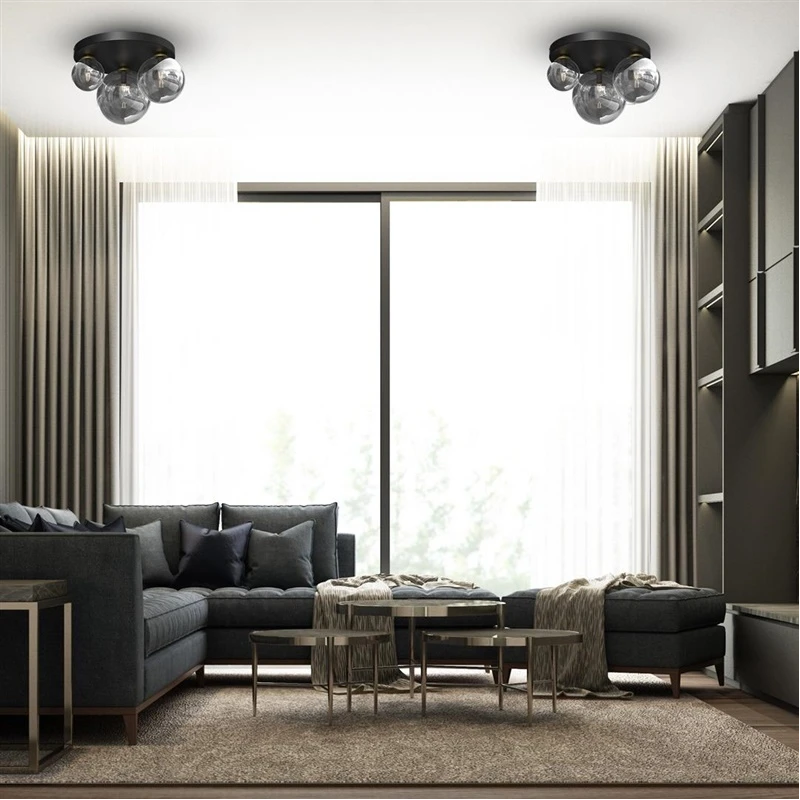 Lampa gri. bursa 3xe14-e27 melns-zelts