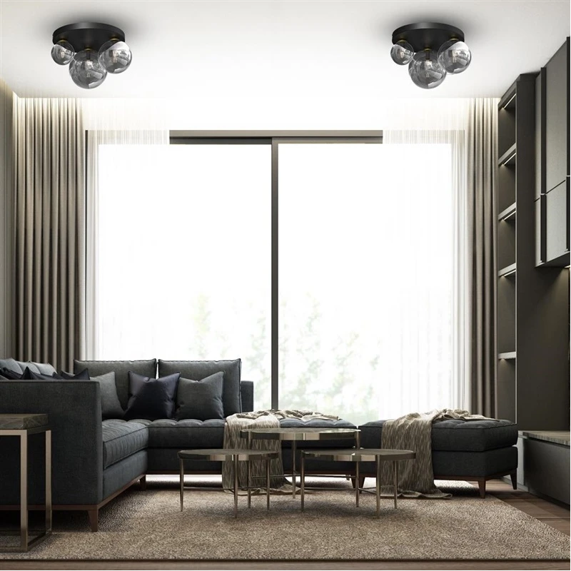 Lampa gri. bursa 3xe14-e27 melns-zelts