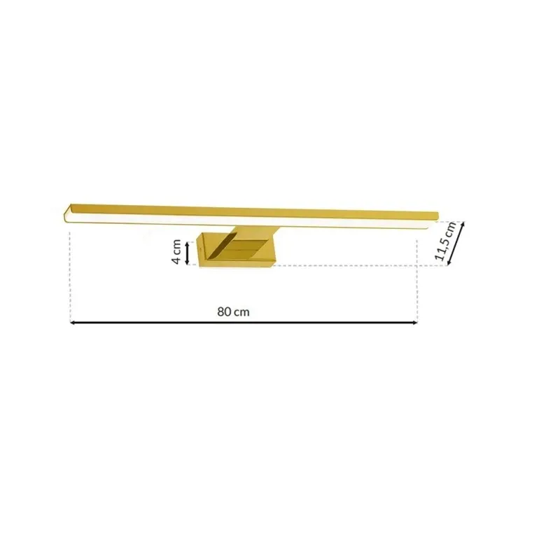 Sienas lampa led mik 80cm 15w ip44 zelta