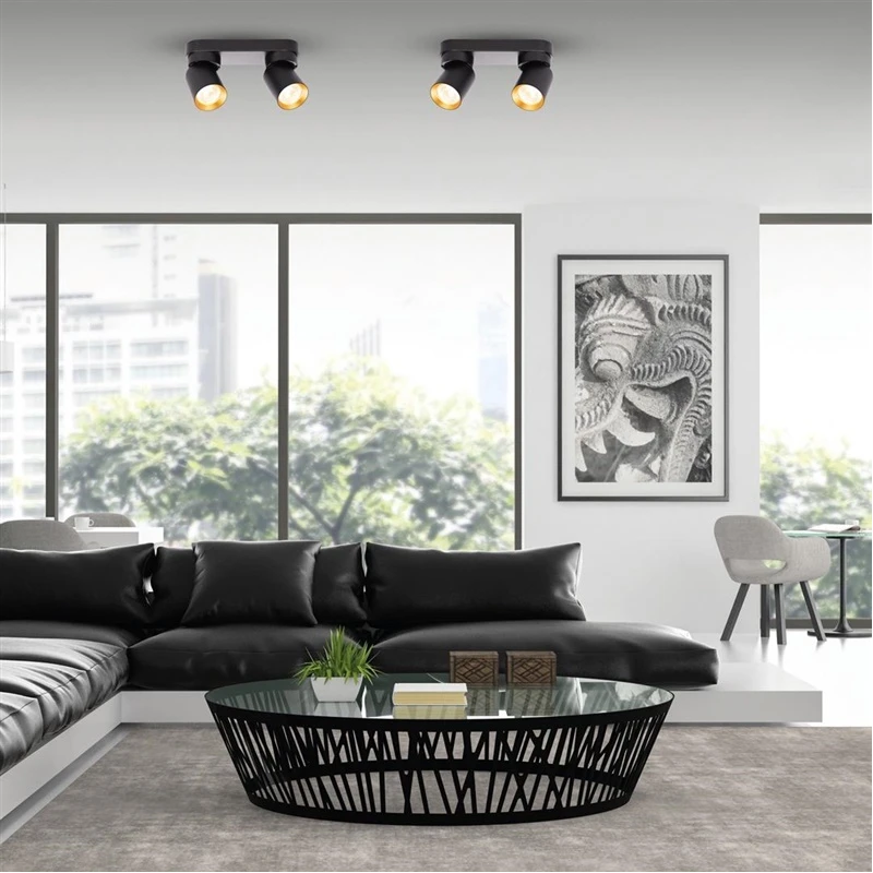 Lampa tunis 2xgu10 ml9935 melna-zel