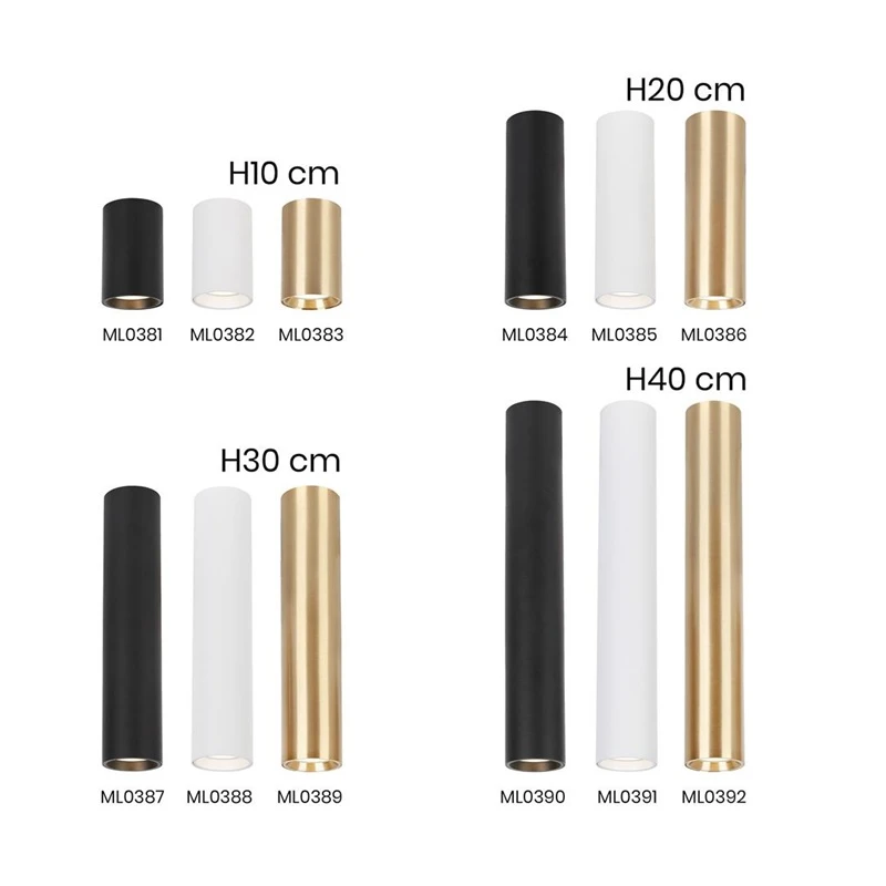 Lampa pori 30cm gu10 ml0387 melna