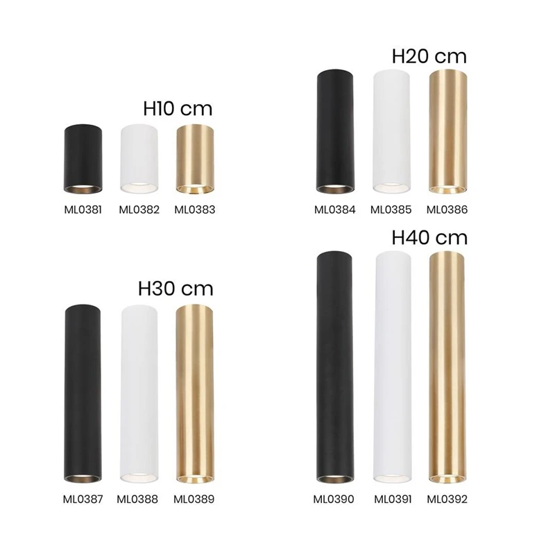 Lampa pori 20cm gu10 ml0384 melna