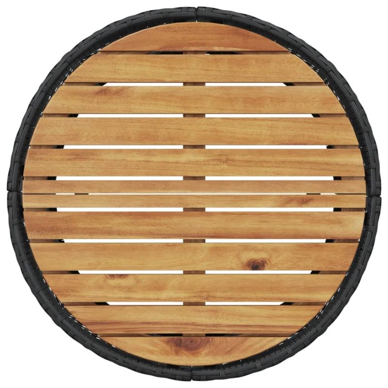 vidaXL 3-daļīgs dārza dīvāna komplekts, pusaplis, melna PE rotangpalma