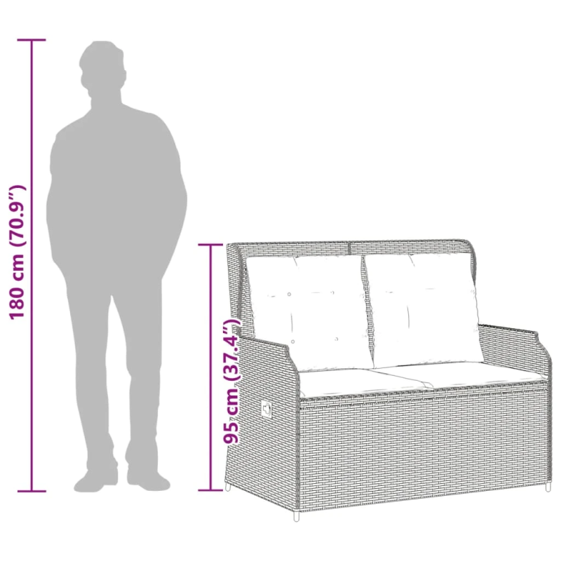vidaXL 3-daļīgs dārza atpūtas mēbeļu komplekts, pelēka PE rotangpalma