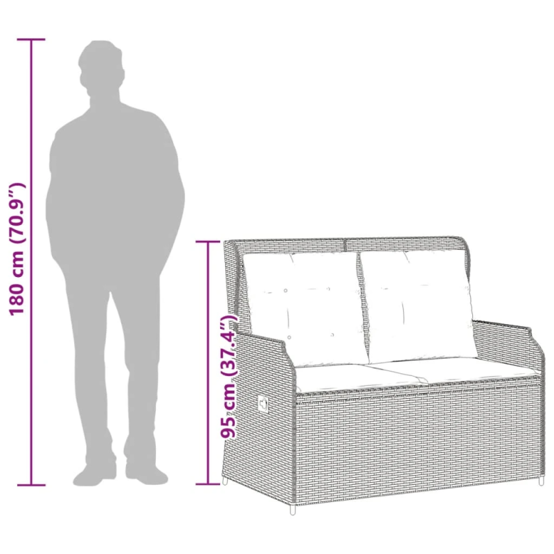 vidaXL 3-daļīgs dārza atpūtas mēbeļu komplekts, bēša PE rotangpalma