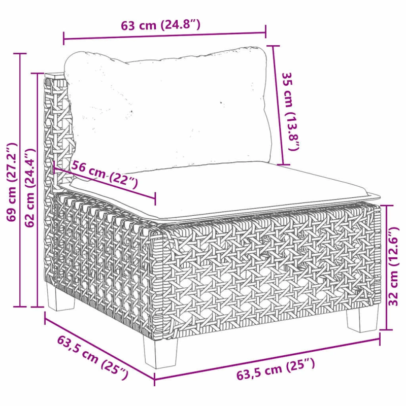 vidaXL 5-daļīgs dārza dīvāna komplekts, matrači, bēša PE rotangpalma