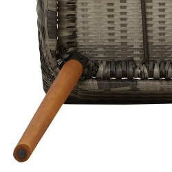 vidaXL Dārza ēdamgalds ar spilvenu 9 pcs Pelēka poliratāns