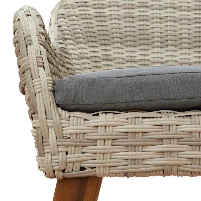 vidaXL Dārza ēdamgalds 9 pcs Gaiši pelēks poliratāns