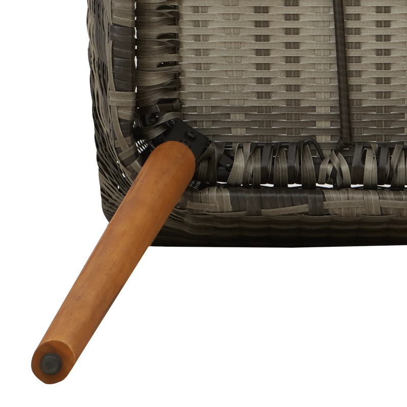 vidaXL Dārza ēdamgalds ar spilvenu 5 pcs Pelēka poliratāns