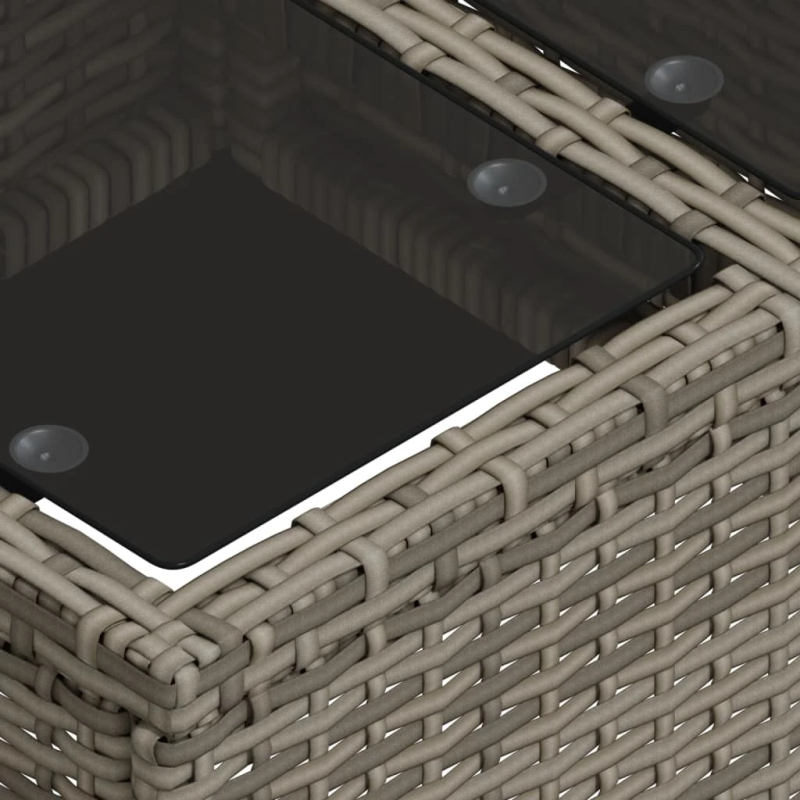 vidaXL 2-daļīgs dārza dīvānu komplekts, pelēka PE rotangpalma, stikls