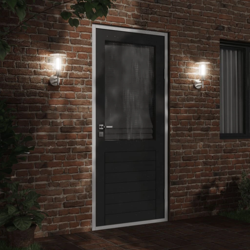 vidaXL āra sienas lampa, sudrabaina, nerūsējošs tērauds