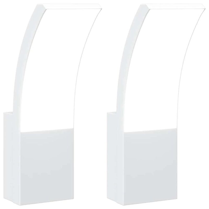 vidaXL āra LED sienas lampas, 2 gab., balta, liets alumīnijs