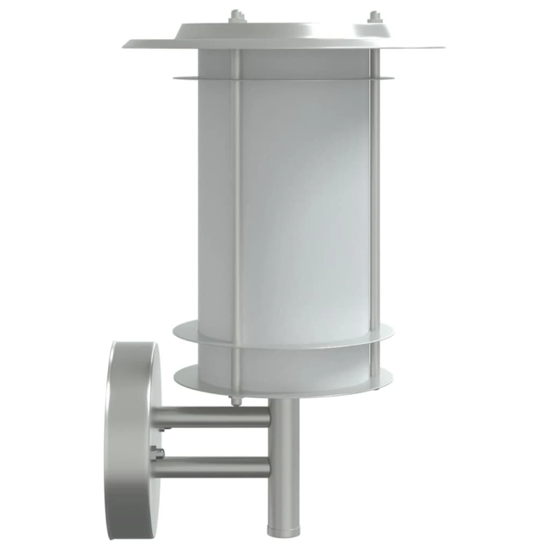 vidaXL āra sienas lampa, sudrabaina, nerūsējošs tērauds