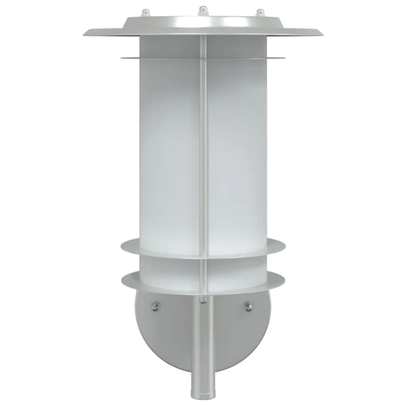 vidaXL āra sienas lampas, 2 gab., sudraba krāsa, nerūsējošs tērauds