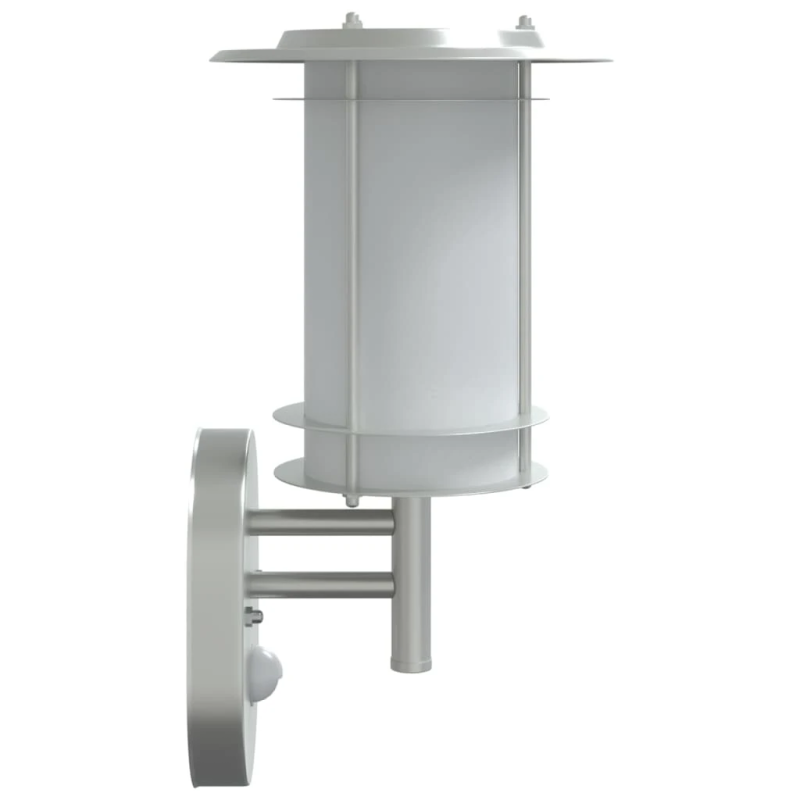 vidaXL āra sienas lampa ar sensoru, sudrabaina, nerūsējošais tērauds