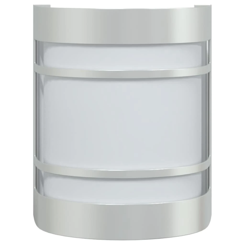 vidaXL āra sienas lampas, 2 gab., sudraba krāsa, nerūsējošs tērauds