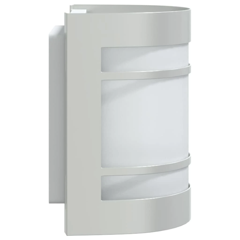 vidaXL āra sienas lampas, 2 gab., sudraba krāsa, nerūsējošs tērauds