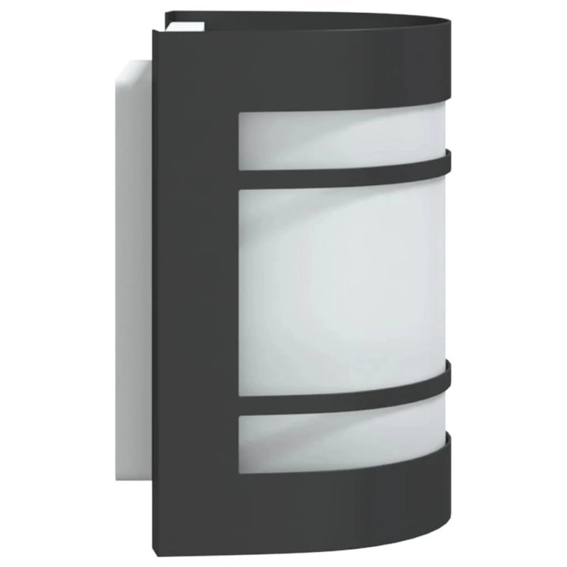 vidaXL āra sienas lampa, melns, nerūsējošs tērauds