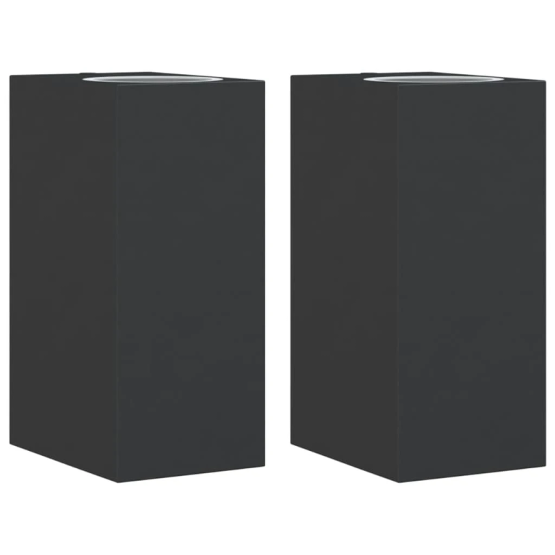 vidaXL āra sienas lampas, 2 gab., melns, liets alumīnijs