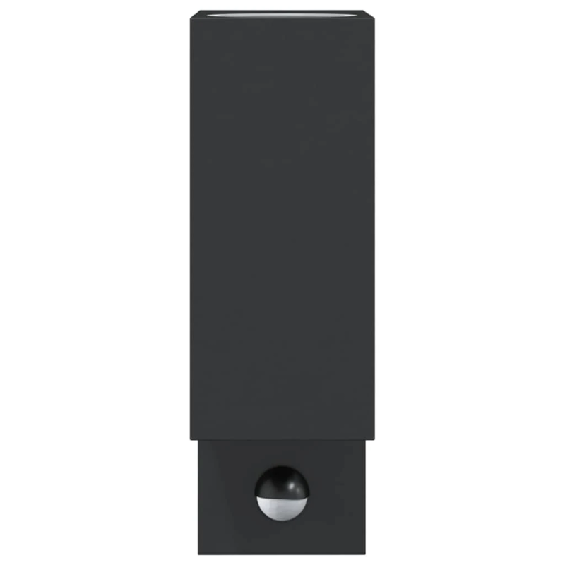 vidaXL āra sienas lampas ar sensoru, 2 gab., melns, liets alumīnijs