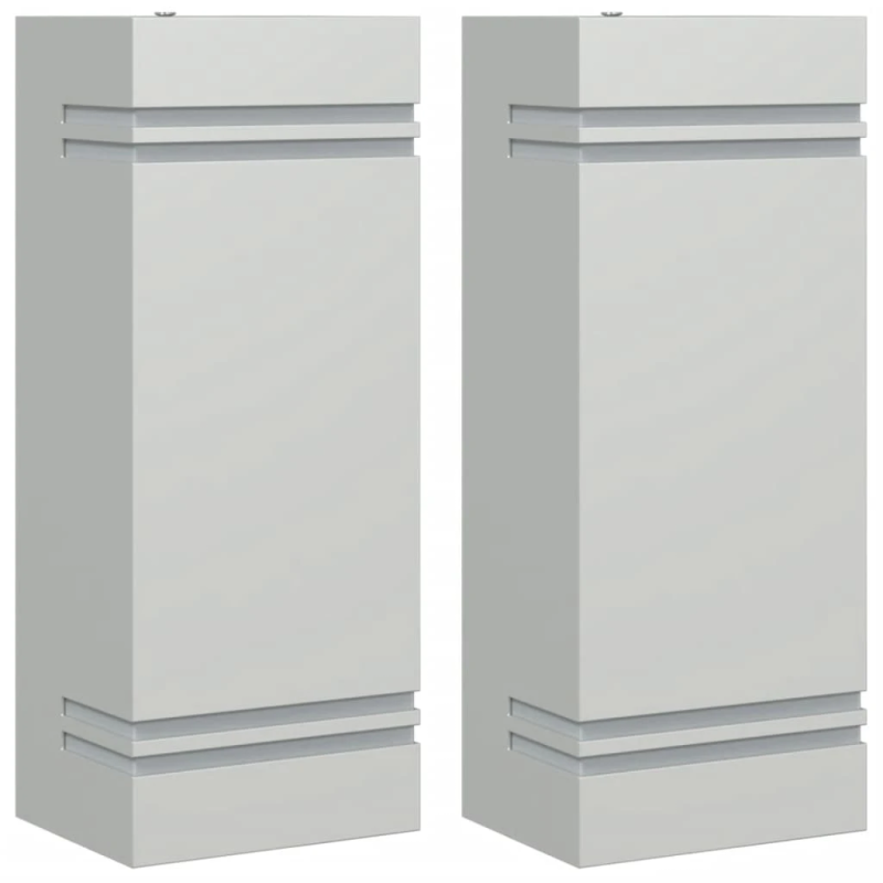 vidaXL āra sienas lampas, 2 gab., sudraba krāsa, nerūsējošs tērauds