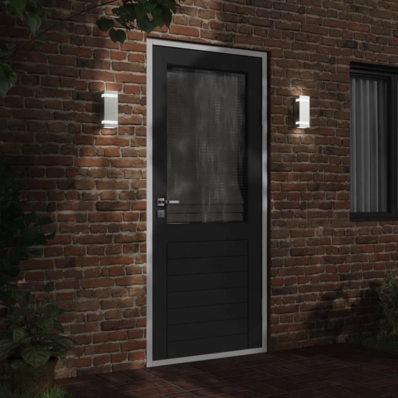 vidaXL āra sienas lampas, 2 gab., sudraba krāsa, nerūsējošs tērauds