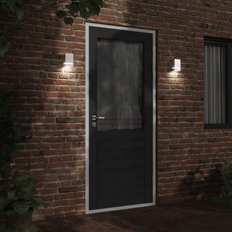 vidaXL āra sienas lampa, sudrabaina, nerūsējošs tērauds