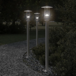 vidaXL āra zemes lampa, sudrabaina, 100 cm, nerūsējošs tērauds