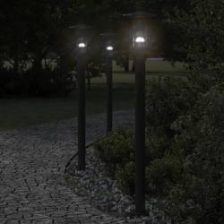 vidaXL āra zemes lampa, melnas, 100 cm, nerūsējošs tērauds