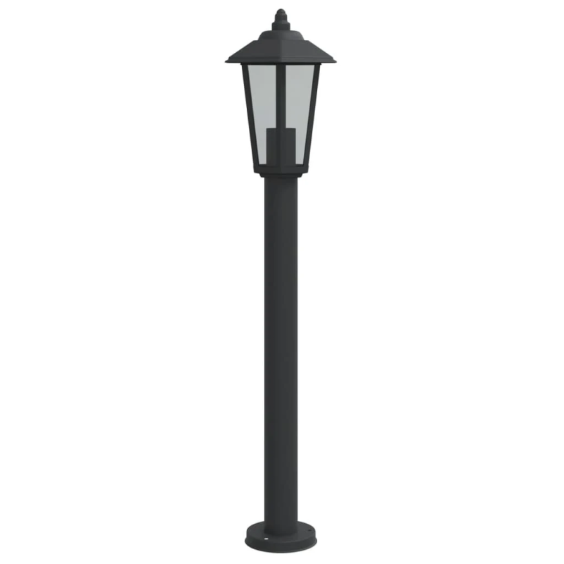 vidaXL āra zemes lampa, melnas, 80 cm, nerūsējošs tērauds