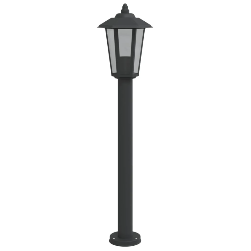 vidaXL āra zemes lampa, melnas, 80 cm, nerūsējošs tērauds