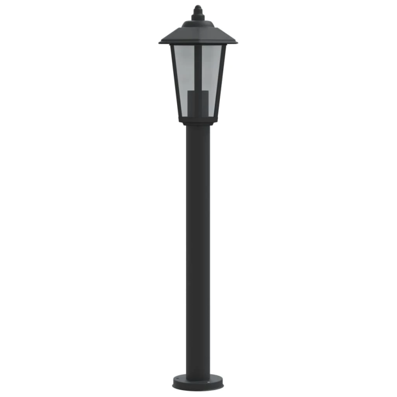 vidaXL āra zemes lampa, melnas, 80 cm, nerūsējošs tērauds