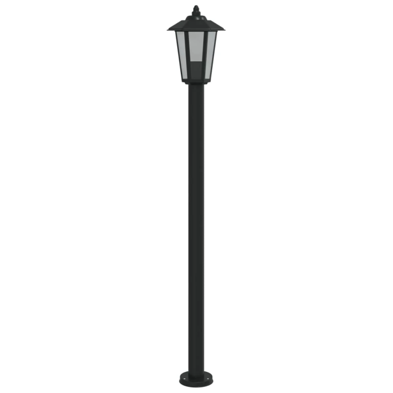 vidaXL āra zemes lampa, melnas, 120 cm, nerūsējošs tērauds